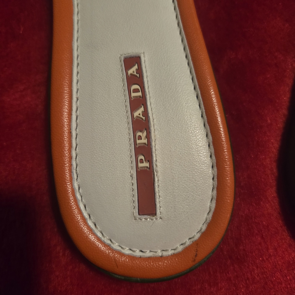 Prada Women's Orange and Green Sandals - Picture 10 of 11